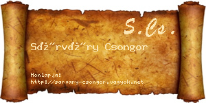 Sárváry Csongor névjegykártya